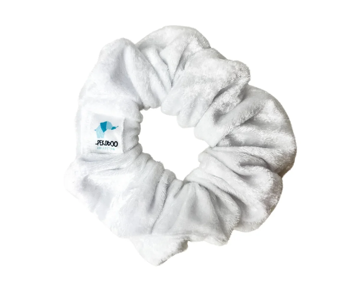 Chouchou élastique pour cheveux - Velours blanc