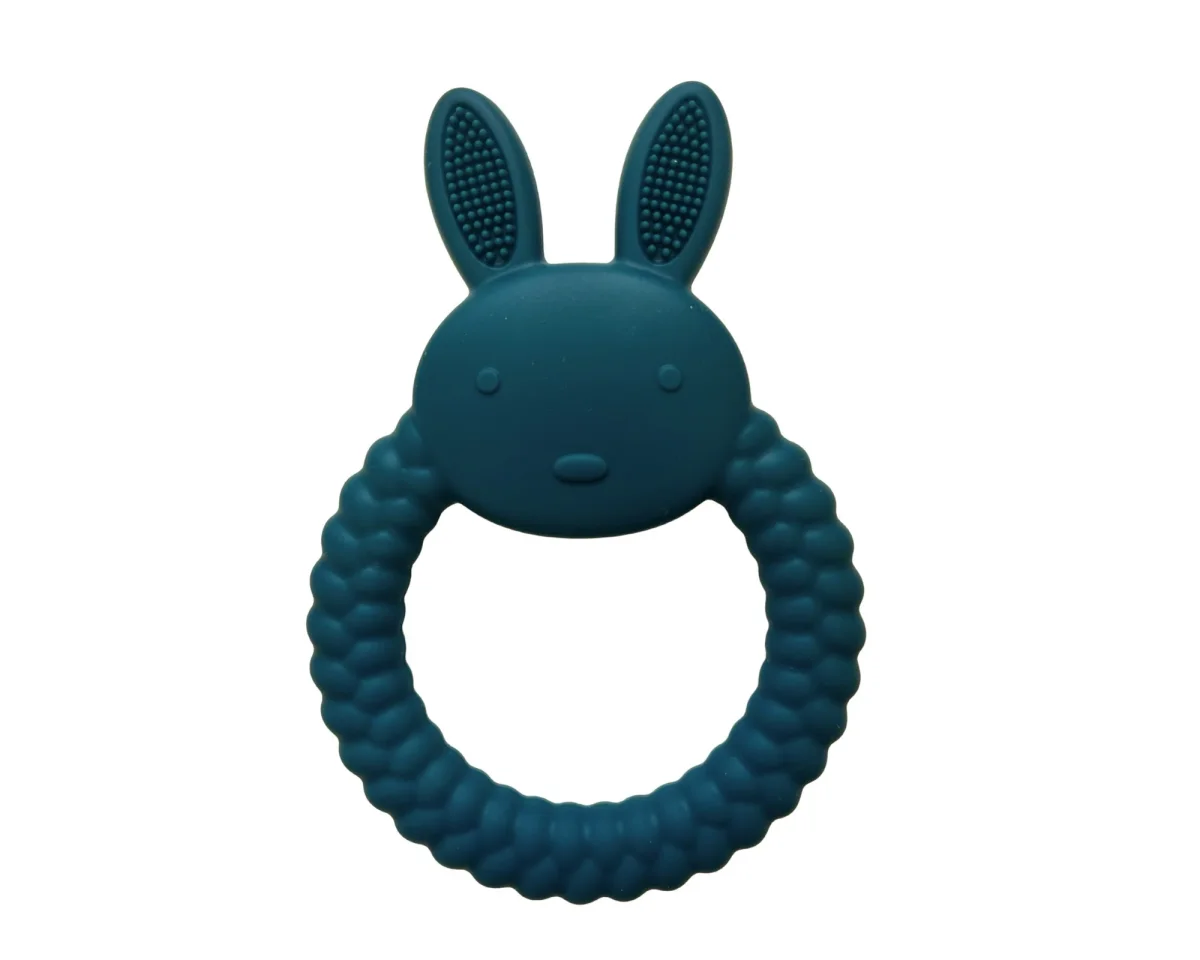 Jouet de dentition - Anneau lapin emeraude