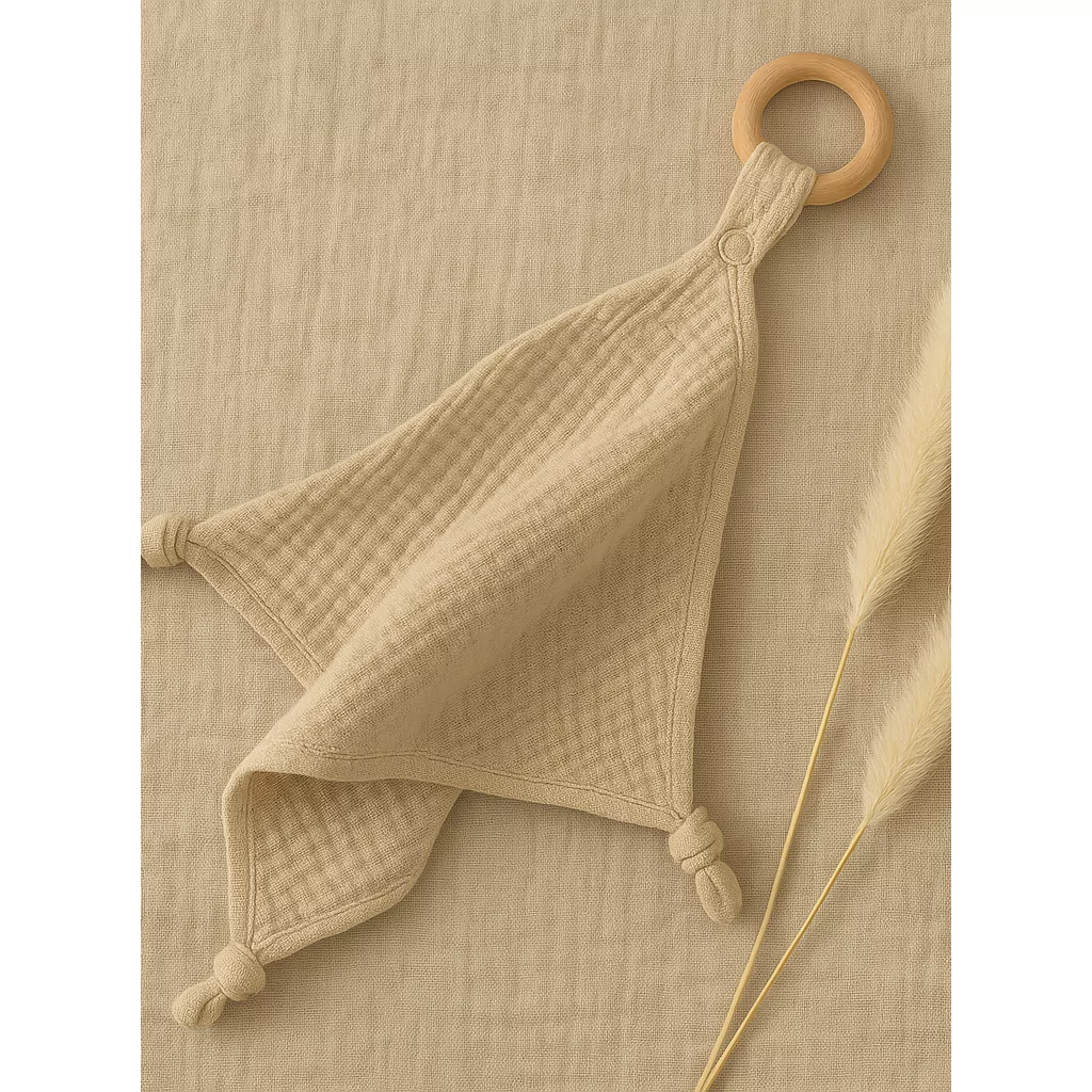 Lange gaze de coton et anneau bois – Image 6